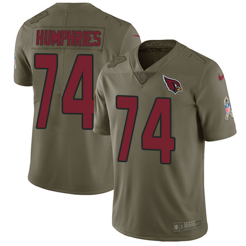 Nike Cardinals #74 D.J. Humphries Olive Men's Stitched NFL Limited Salute to Service Jersey - Click Image to Close